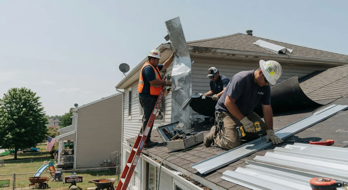 Storm Damage Metal Roof Repair in New Bavaria, OH